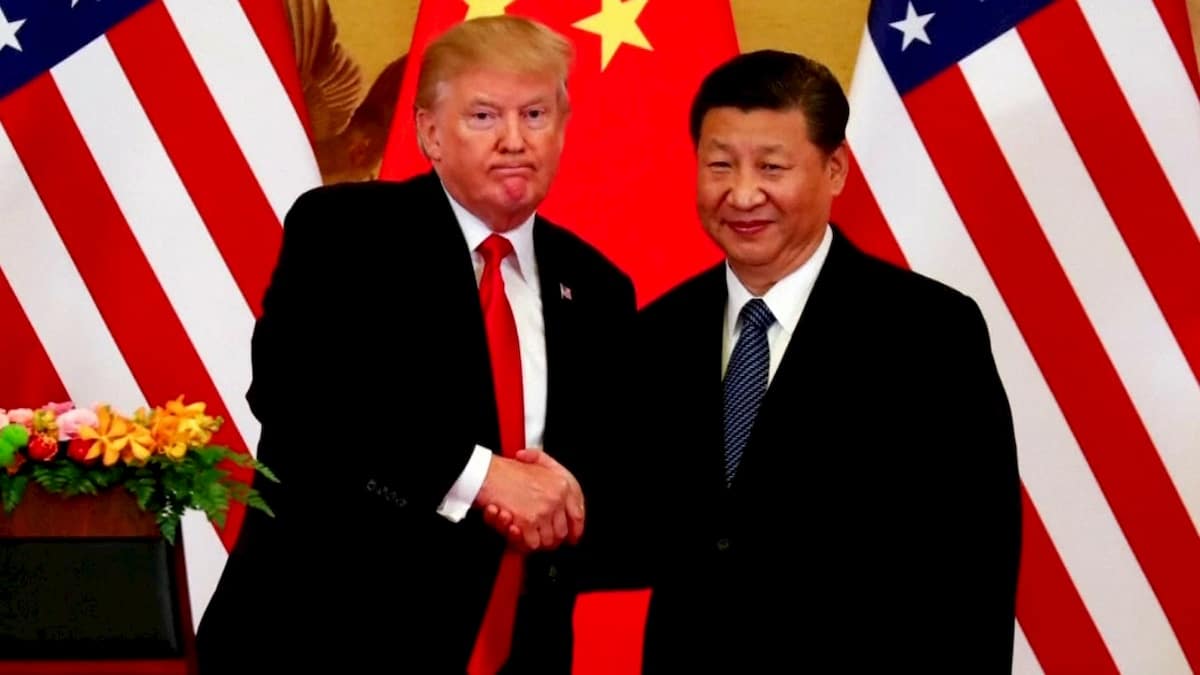 Donald Trump i Xi Jinping podczas spotkania w 2017 r. Fot. YT